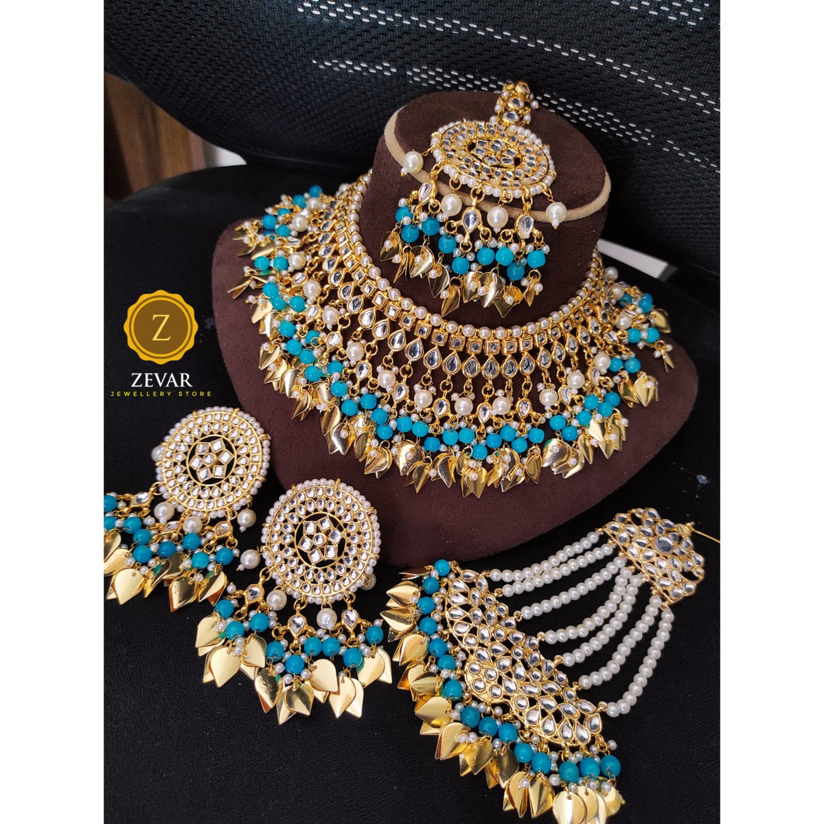 Zevar Bridal necklace Copy of ZEVAR | High Quality Kundan Semi choker necklace Earring & MaangTikka