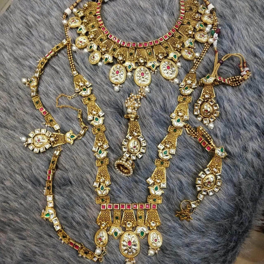 Zevar Bridal necklace Gold Plated Bridal jewellery set By Zevar