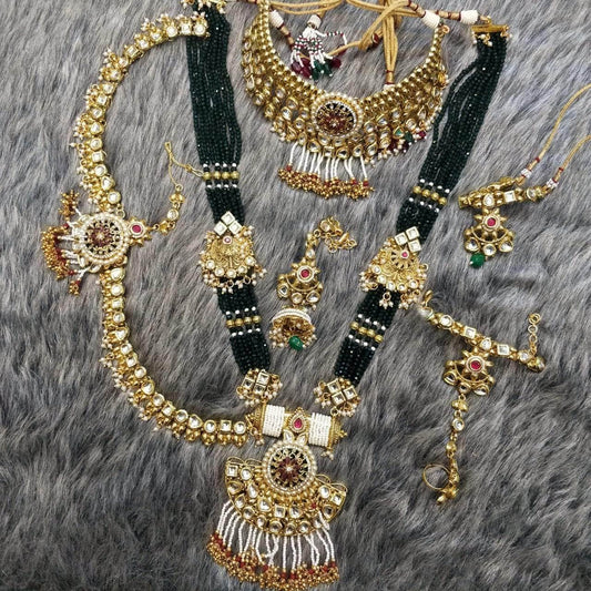 Zevar Bridal necklace Green Bridal Jewellery Set By Zevar