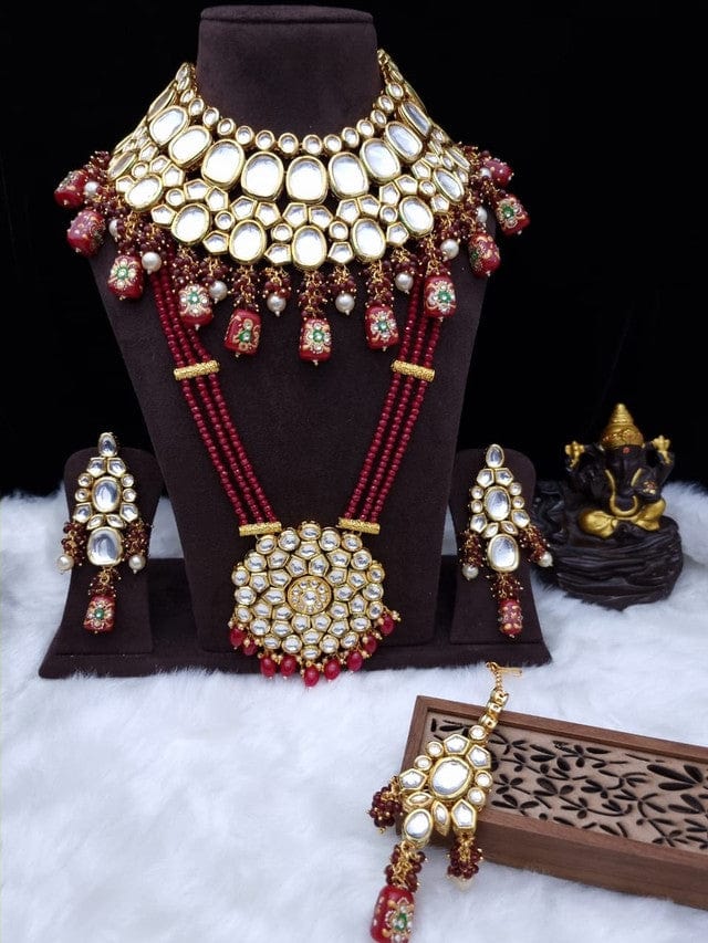 Zevar Bridal necklace High Quality Kundan Semi Bridal Jewellery Set For Bride Set By Zevar.