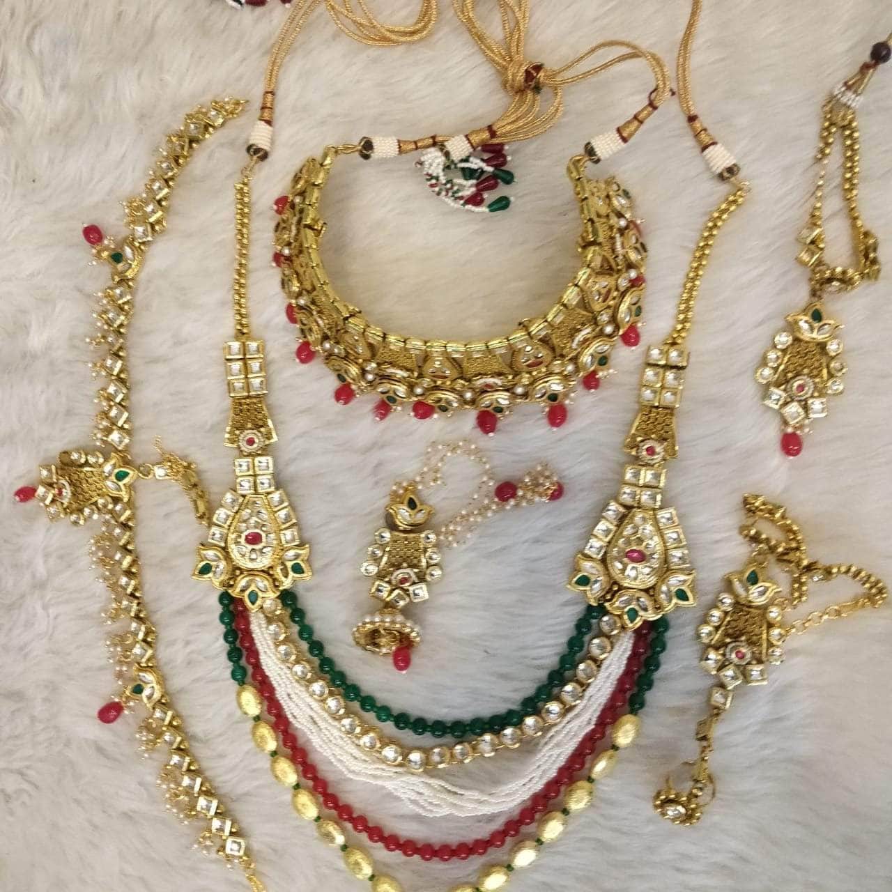 Zevar Bridal necklace Matte Finish Bridal Jewellery Set By Zevar