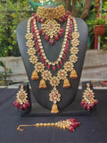Zevar Bridal necklace Mehroon Kundan Bridal Necklace Set By Zevar