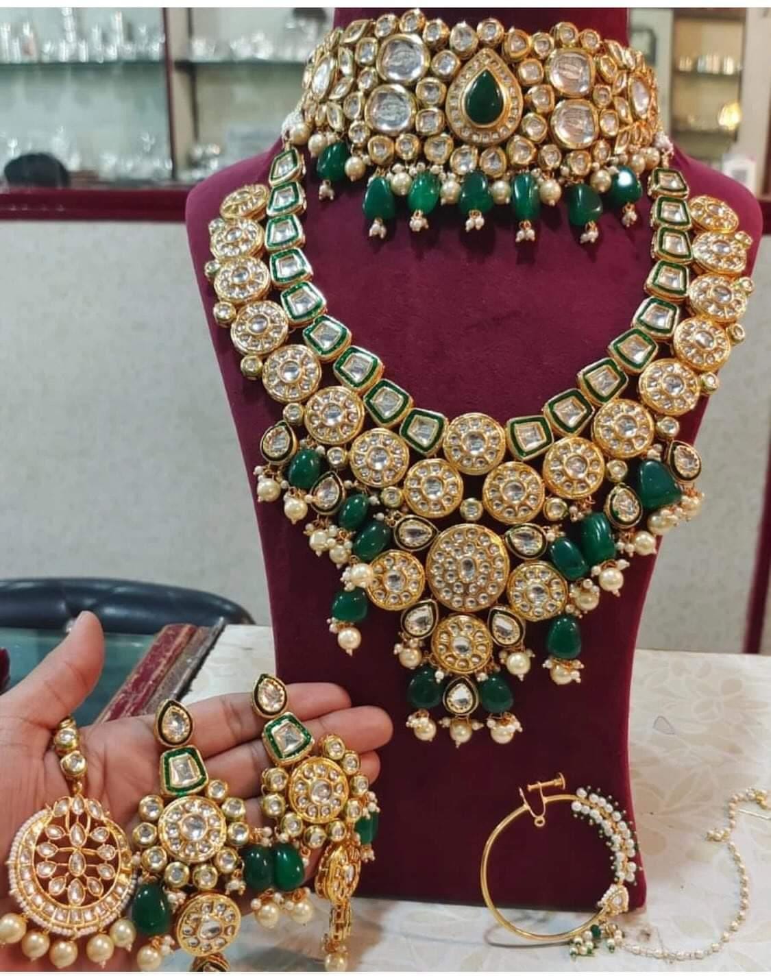 ZEVAR | Elegant Kundan Bridal Jewellery Set - Exquisite Jadau Kundan Haar  and Wedding Accessories