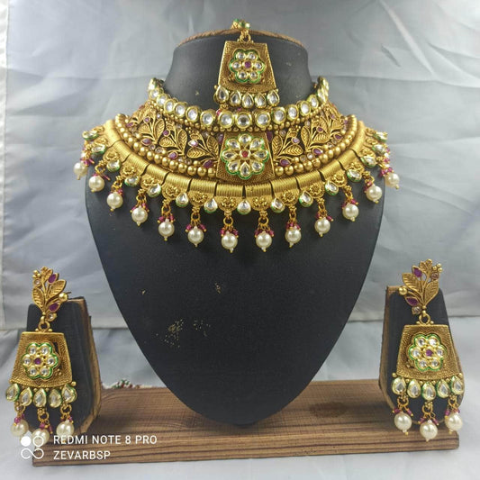 Zevar choker combo set Gold Pleted Choker Necklace By Zevar