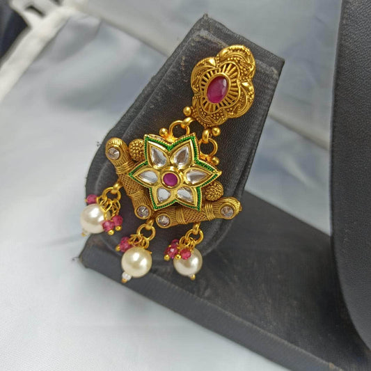 Zevar choker necklace COPPER CHOKER WITH EARRING AND MANGTIKA BY ZEVAR