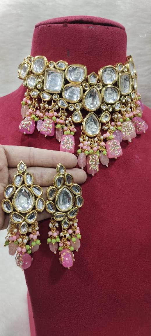 Zevar choker necklace Kundan Heavy Choker Necklace Set Vol 3 By Zevar