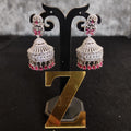 Zevar Earrings AD Earring red and silver color by zevar