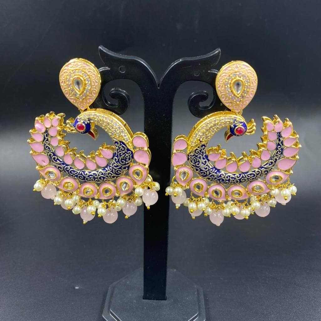 Zevar Earrings Beautifull peacock Chandbaali Earrings By Zevar.