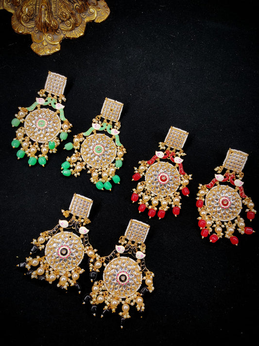 Zevar Earrings Copy of High Quality Kundan Earrings AD Stone Set By Zevar