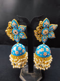 Zevar Earrings Copy of Meenakari Work kundan jhumka earrings Set By Zevar