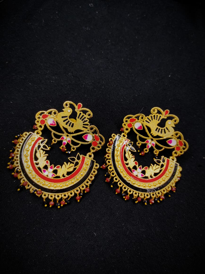 Zevar Earrings Copy of Real Meenakari Work Chandbali Design Earrings Set By Zevar