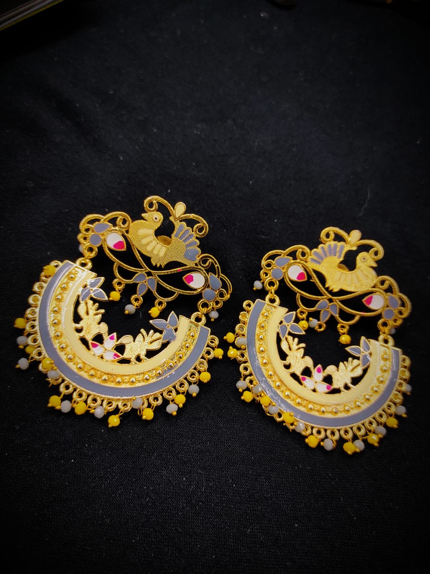 Zevar Earrings Copy of Real Meenakari Work kundan jhumka earrings Set By Zevar