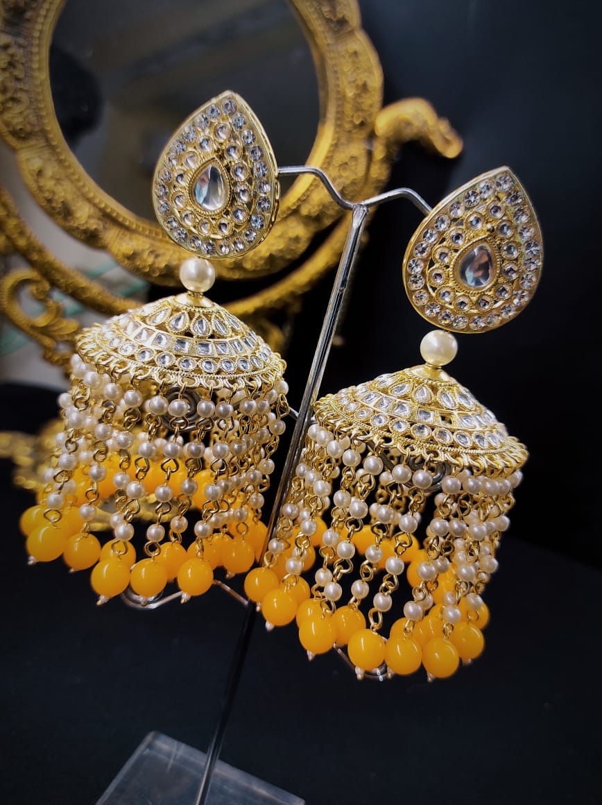 Zevar Earrings High Quality Kundan Earrings AD Stone Set By Zevar