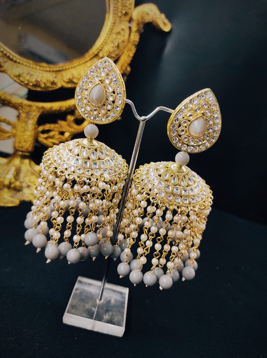 Zevar Earrings High Quality Kundan Earrings AD Stone Set By Zevar