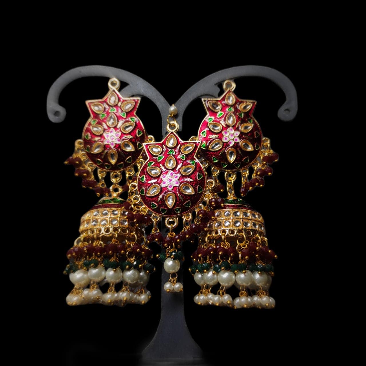 Zevar Earrings High Quality kundan earrings With Maangtika Set By Zevar