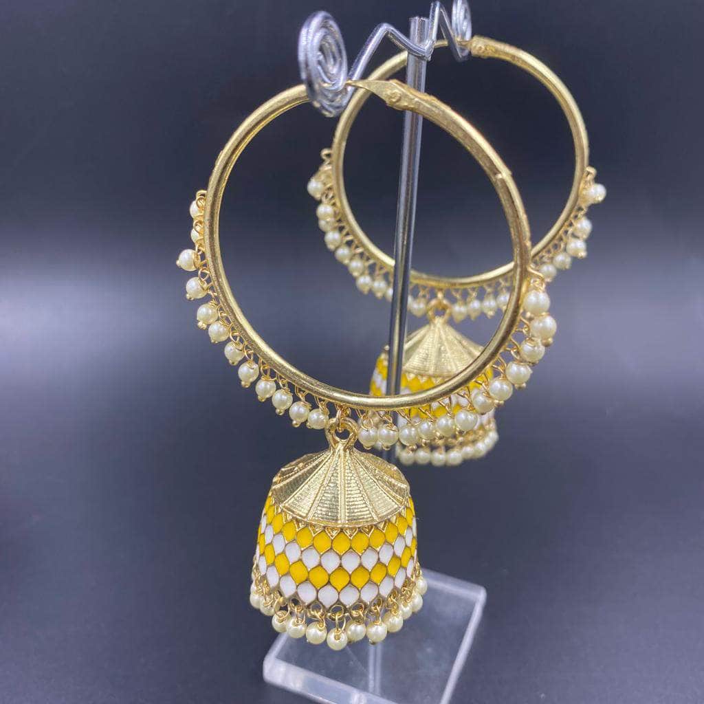 ZEVAR I Indian Style Jhumka Hoop Earrings - Main Image