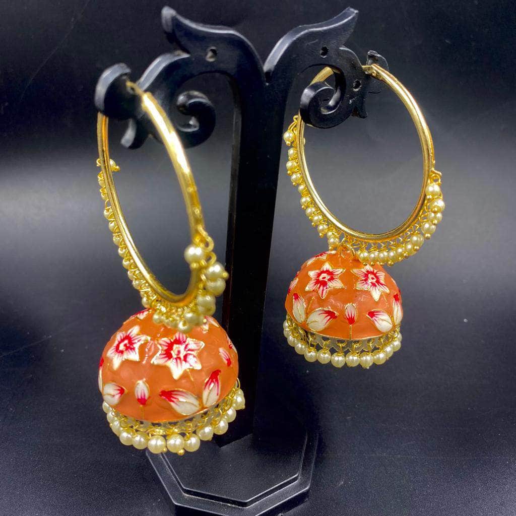 Zevar Earrings New Jhumka Indian Traditional Earrings Kundan Anarkali Meenakari Jhumka Earrings By Zevar.