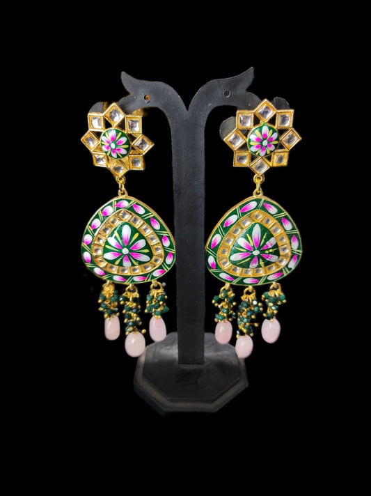 Zevar Earrings New Kundan Design Minakari & Pearl Earrings Set By Zevar