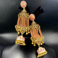 Zevar Earrings Polki Diamond Pearl Kundan Earrings, Kundan Meenakari Modern Jewelry Set By Zevar.