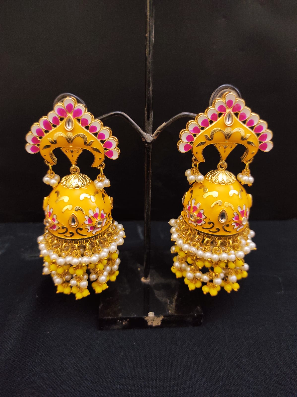 Zevar Earrings Premium Quality Real Meenakari Work kundan jhumka earrings Set By Zevar