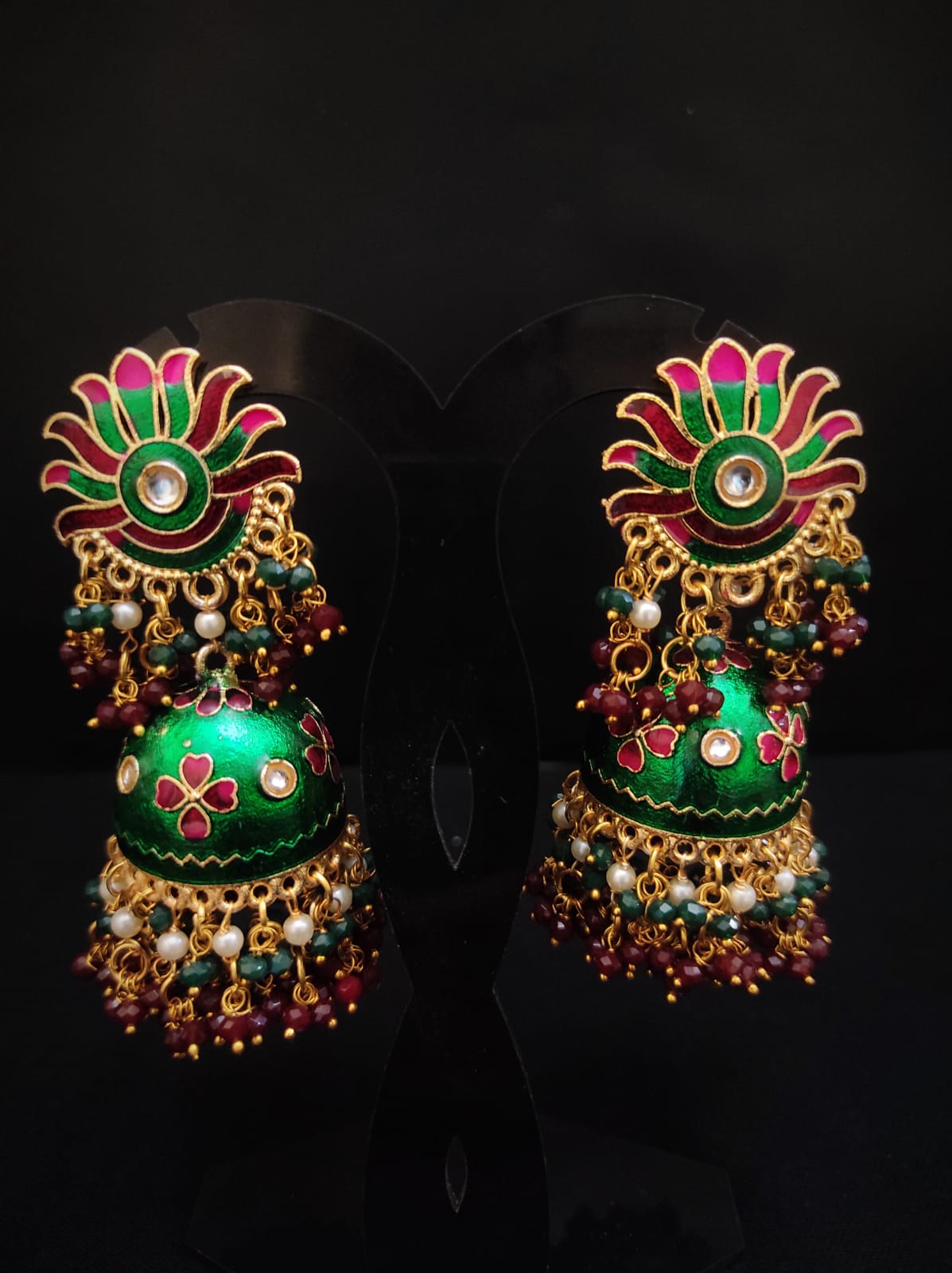 Zevar Earrings Real Meenakari Work kundan jhumka earrings Set By Zevar