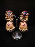 Zevar Earrings Real Meenakari Work kundan jhumka earrings Set By Zevar