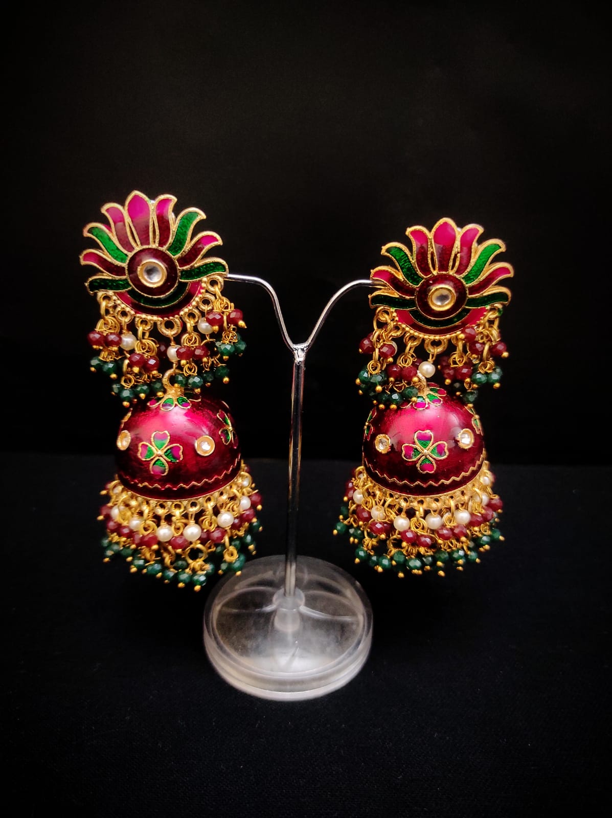 Zevar Earrings Real Meenakari Work kundan jhumka earrings Set By Zevar