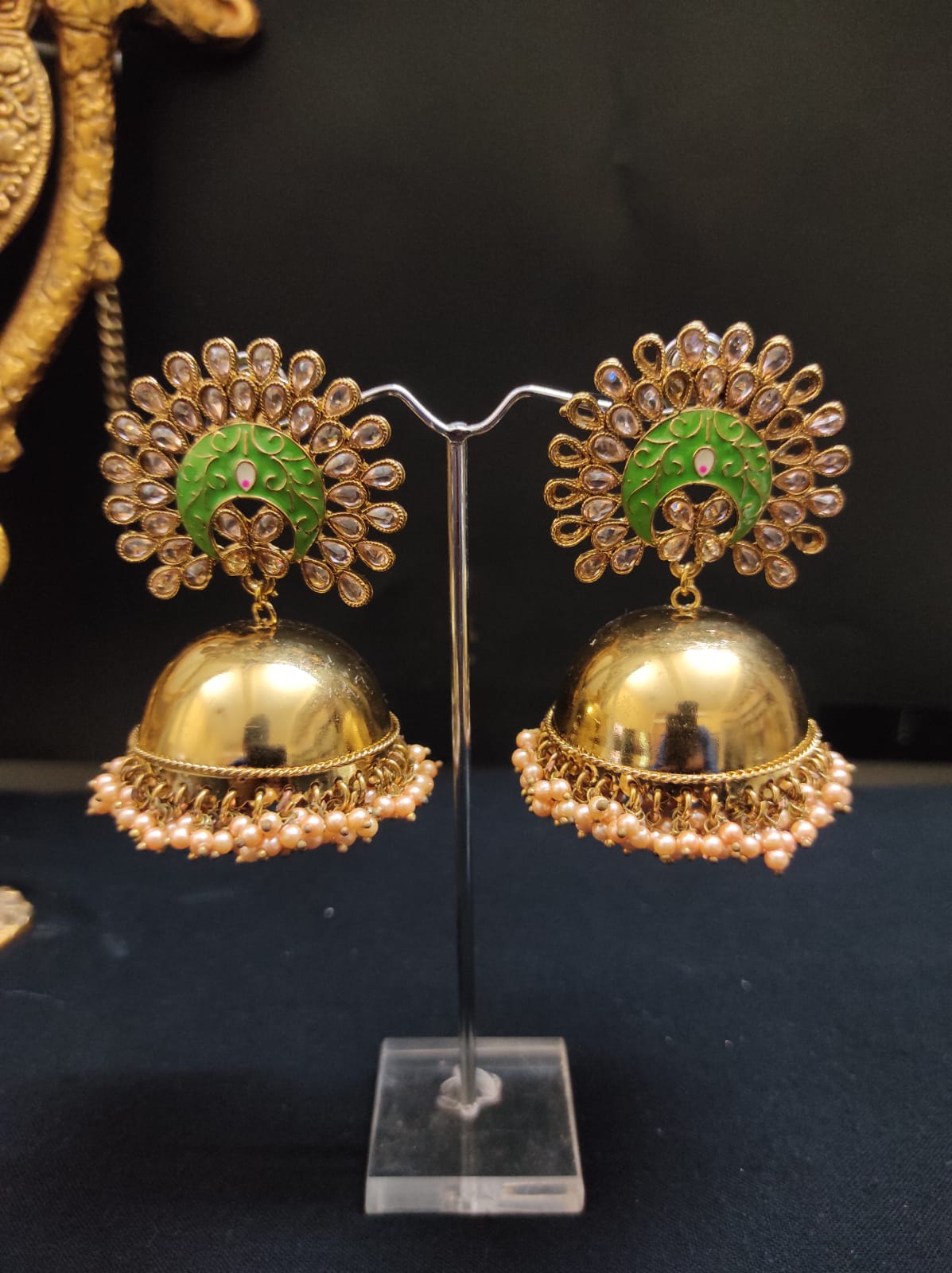 Zevar Earrings Very Beautifull Green Earring Set by Zevar.