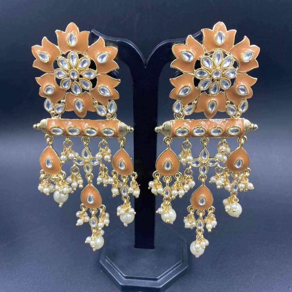 Zevar Earrings Very Beautifull kundan & peral Earring Desing By Zevar.