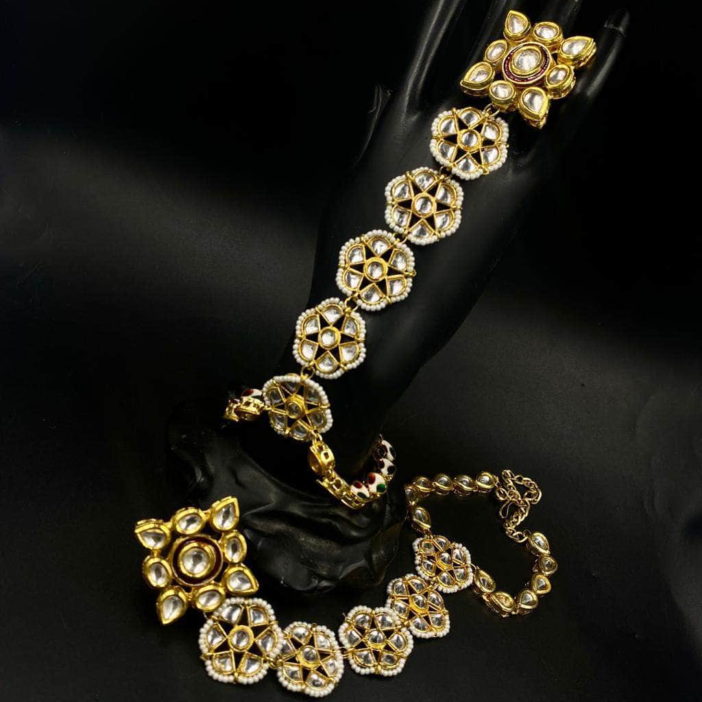 Zevar Haathphool KUNDAN STONES BRACELET JEWELLERY HAATH PHOOL BY ZEVAR