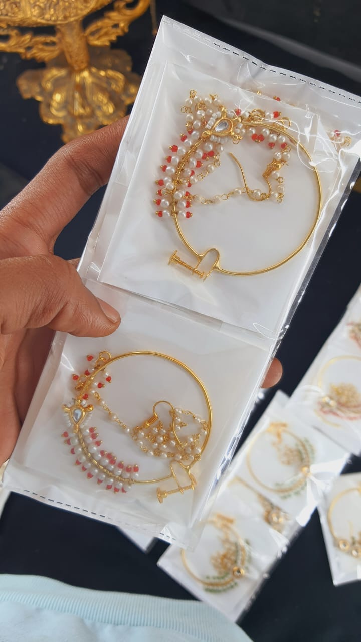 Bridal Nath Nathni Price Indian Nose Ring Nath, Studs, Hoops Gold