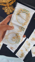 Zevar Jewelry Bridal nath nathni nose ring with a chain Set By Zevar.