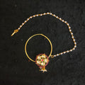 Zevar Jewelry Bridal polki nath nathni nose ring with a chain, No piercing needed By Zevar.