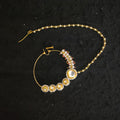 Zevar Jewelry Bridal polki nath nathni nose ring with a chain, No piercing needed By Zevar.
