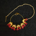 Zevar Jewelry Bridal polki nath nathni nose ring with a chain, No piercing needed By Zevar.