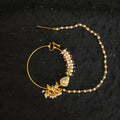 Zevar Jewelry Bridal polki nath nathni nose ring with a chain, No piercing needed By Zevar.