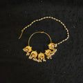 Zevar Jewelry Bridal polki nath nathni nose ring with a chain, No piercing needed By Zevar.
