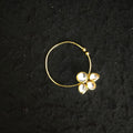Zevar Jewelry Bridal polki nath nathni nose ring with a chain, No piercing needed By Zevar.