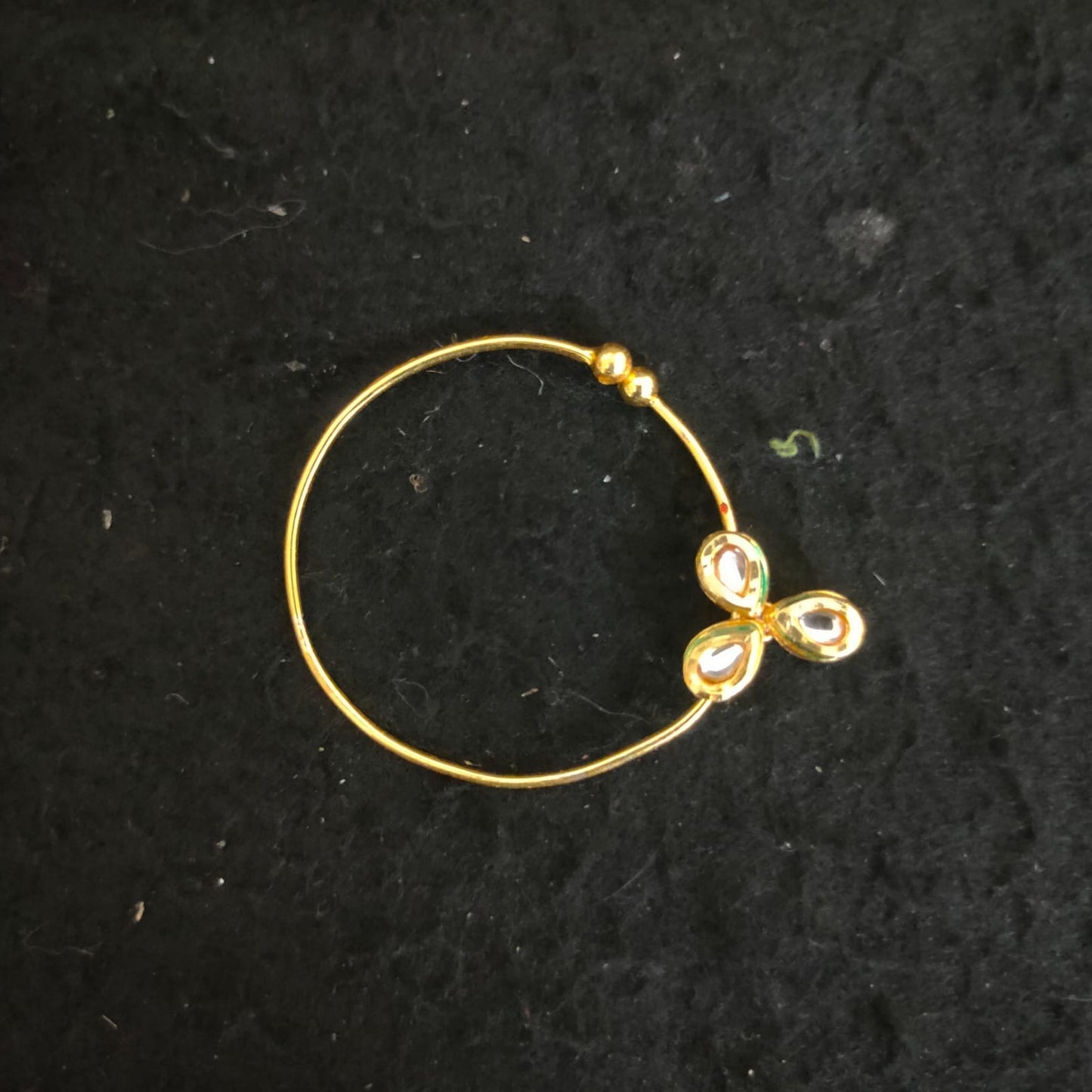 Zevar Jewelry Bridal polki nath nathni nose ring with a chain, No piercing needed By Zevar.