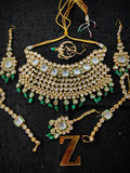 Zevar Jewelry Copy of kundan AD ston Necklace Earring With Maangtika set by Zevar