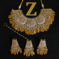 Zevar Jewelry Copy of Meenakari Choker Necklace earrings maangtikka set by Zevar
