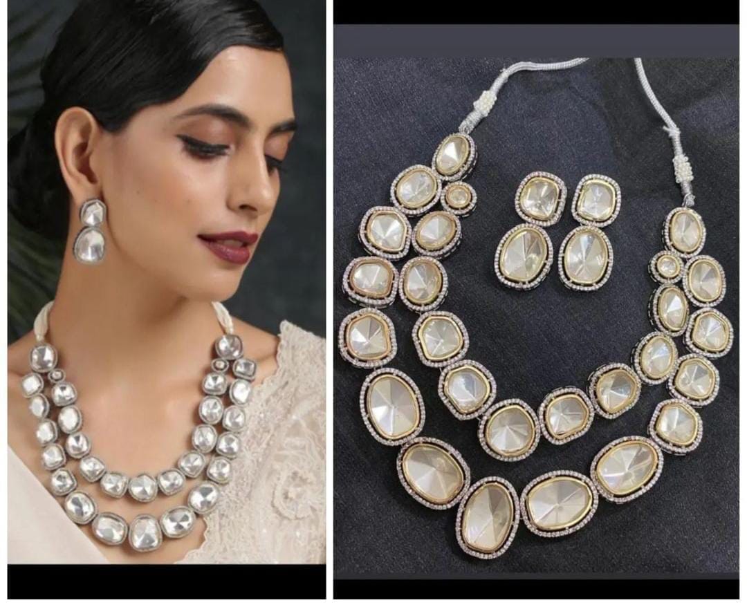 ZEVAR Premium Quality AD Stone Uncut Kundan Bridal Jewellery