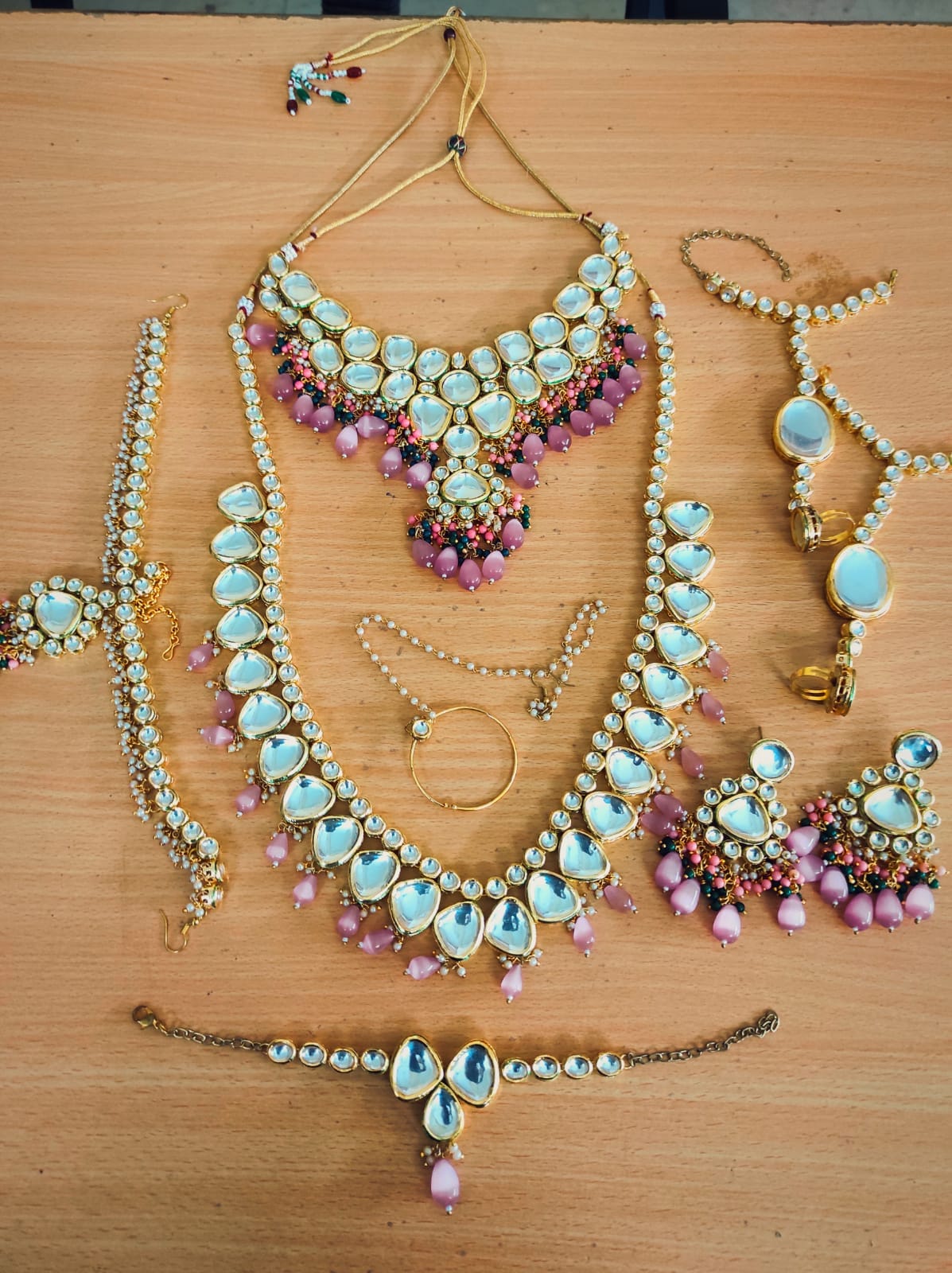 Zevar Jewelry Copy of Premium Quality Kundan Bridal Jewellery Meenakari Work Back Side Set By Zevar