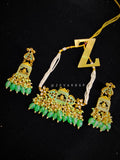 Zevar Jewelry Gold Plated Kundan Choker Necklace earrings set by Zevar