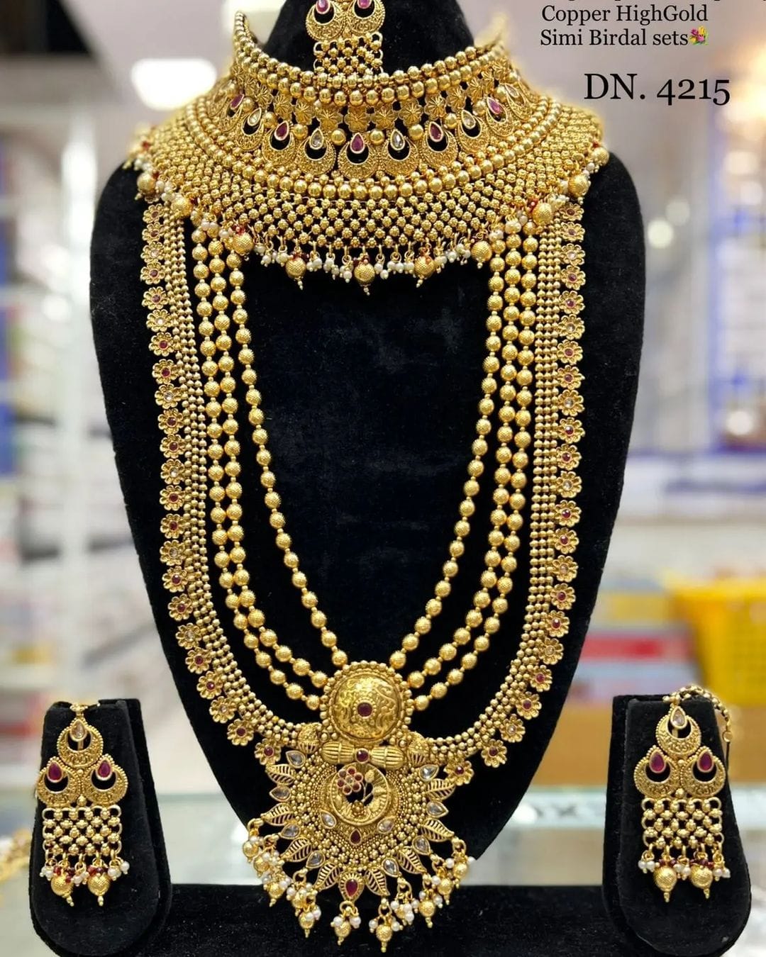 Zevar Jewelry High Quality Gold-Plated Matte Finish Bridal Jewellery Set By Zevar