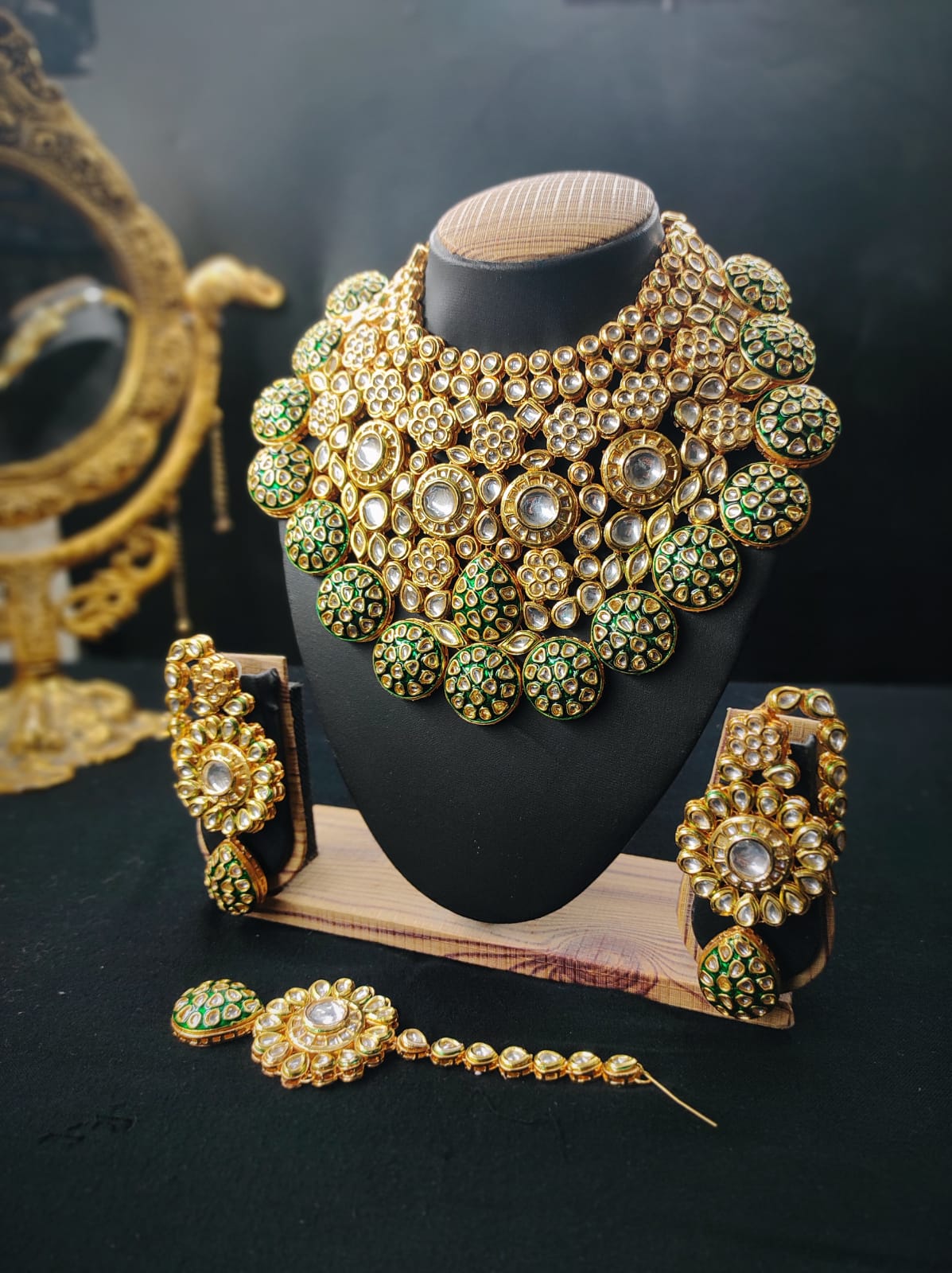 Zevar Jewelry High Quality Kundan Bridal Jewellery Meenakari Work Back Side Set By Zevar