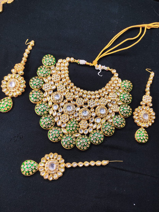 Zevar Jewelry High Quality Kundan Bridal Jewellery Meenakari Work Back Side Set By Zevar