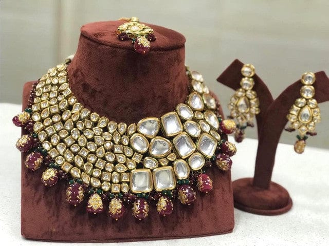 Zevar Jewelry High Quality Kundan Jewellery Meenakari Work Back Side Set By Zevar