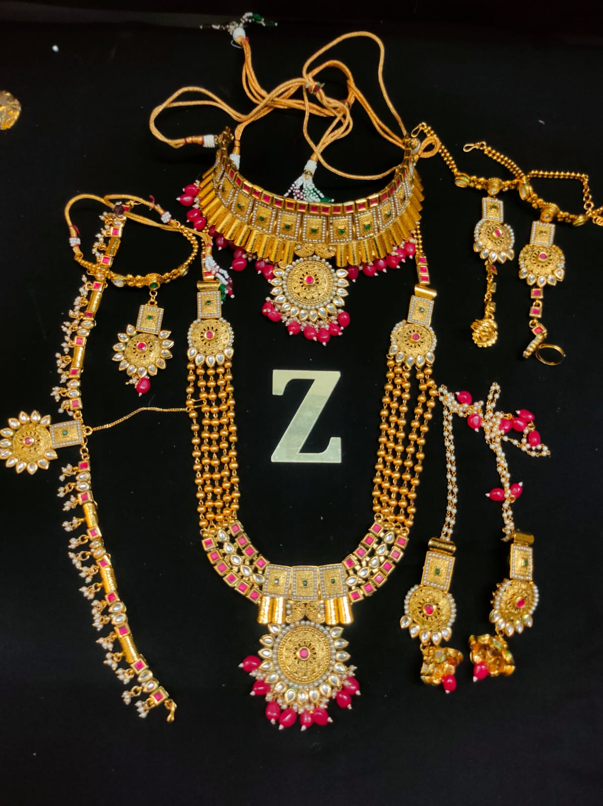 Zevar Jewelry Indian Dulhan Bridal Jewellery Gold Plated Kundan Indian weddings Set By Zevar