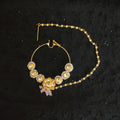 Zevar Jewelry Indian Nose Ring Nath/Non Pierced Gold Plat Fake Nose Hoop Chain Jewellery By Zevar.
